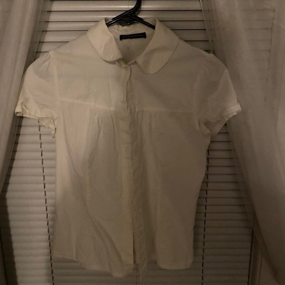 Brandy Melville Blair cotton button up Peter Pan collar top! NWOT!